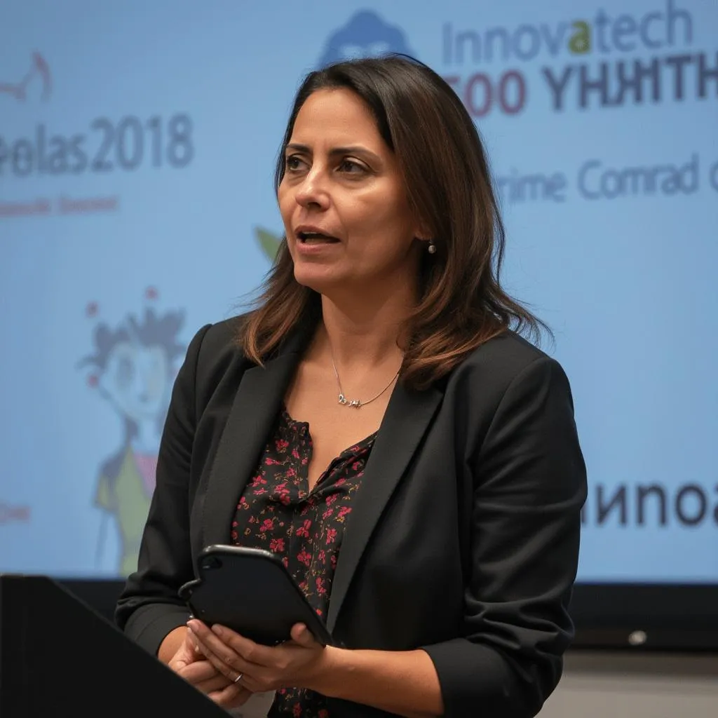 Ana Pérez en una conferencia